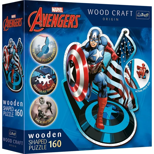 Puzzle din lemn 160 elemente "Căpitan America"