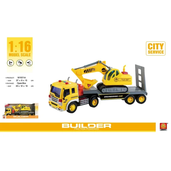 PR 1A/8(25703) Jucarie trailer pe baterii in set cu masinute WY570B (18K)(G10)