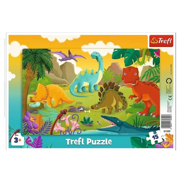 Puzzle 15elem.in rama "Dinozauri"