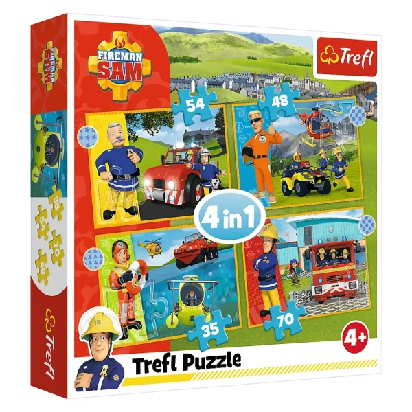 Puzzle 4in1 "Pompierul Sam"