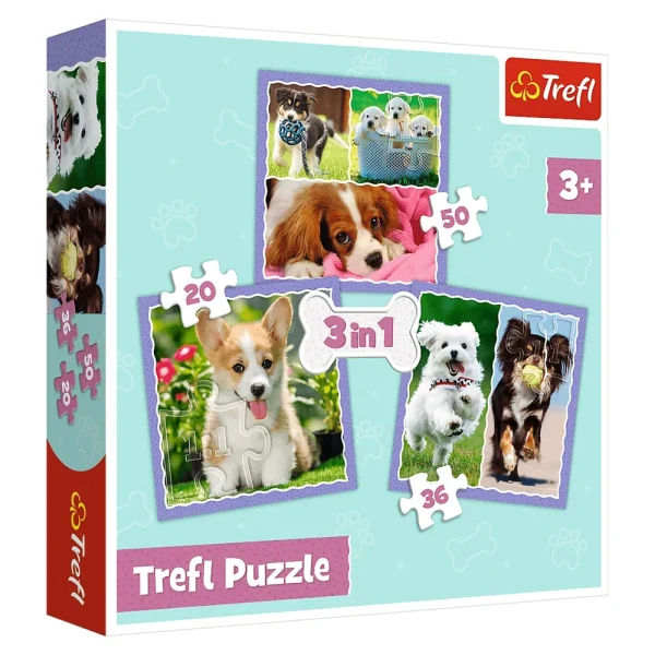 Puzzle 3in1 "Câinişori"