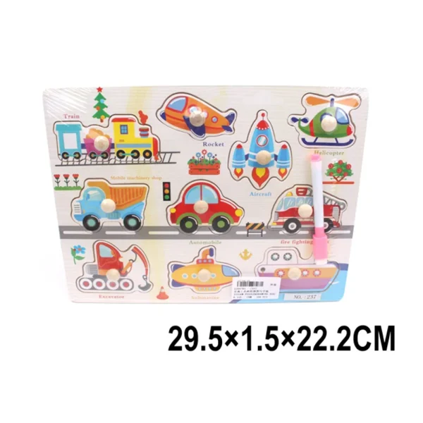 R 9A / 9 (47816) Jucarie puzzle din lemn+ tabla de desen (100K)(G9)