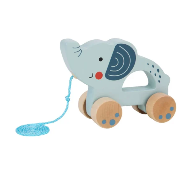 (77955) Jucarie elefant din lemn cu ata TJ007A