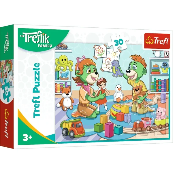 Puzzle 30 elemente "Familia fericita Trefliks"