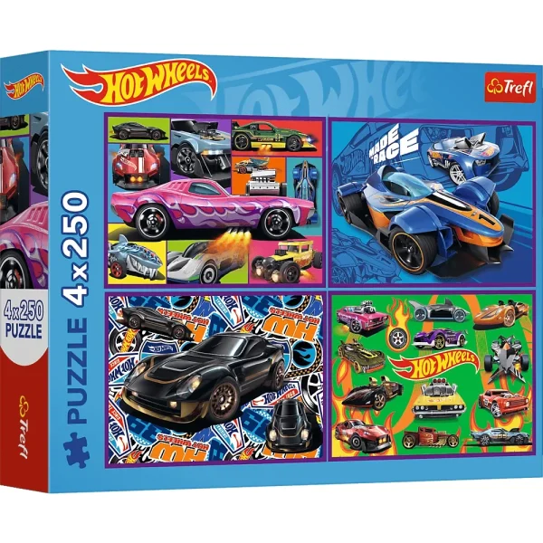 Puzzle 4 x 250 "Hot Wheels"