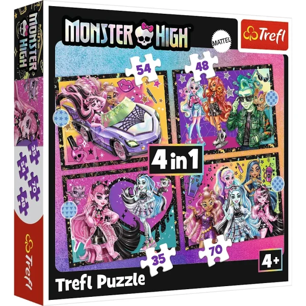 Puzzle 4in1 "O zi uimitoare cu Monster High"