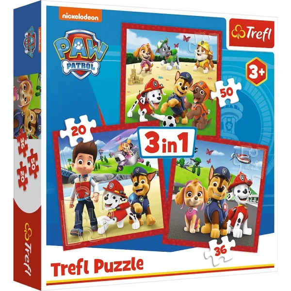 Puzzle 3in1 "Catelusii veseli.Patrula catelusilor"
